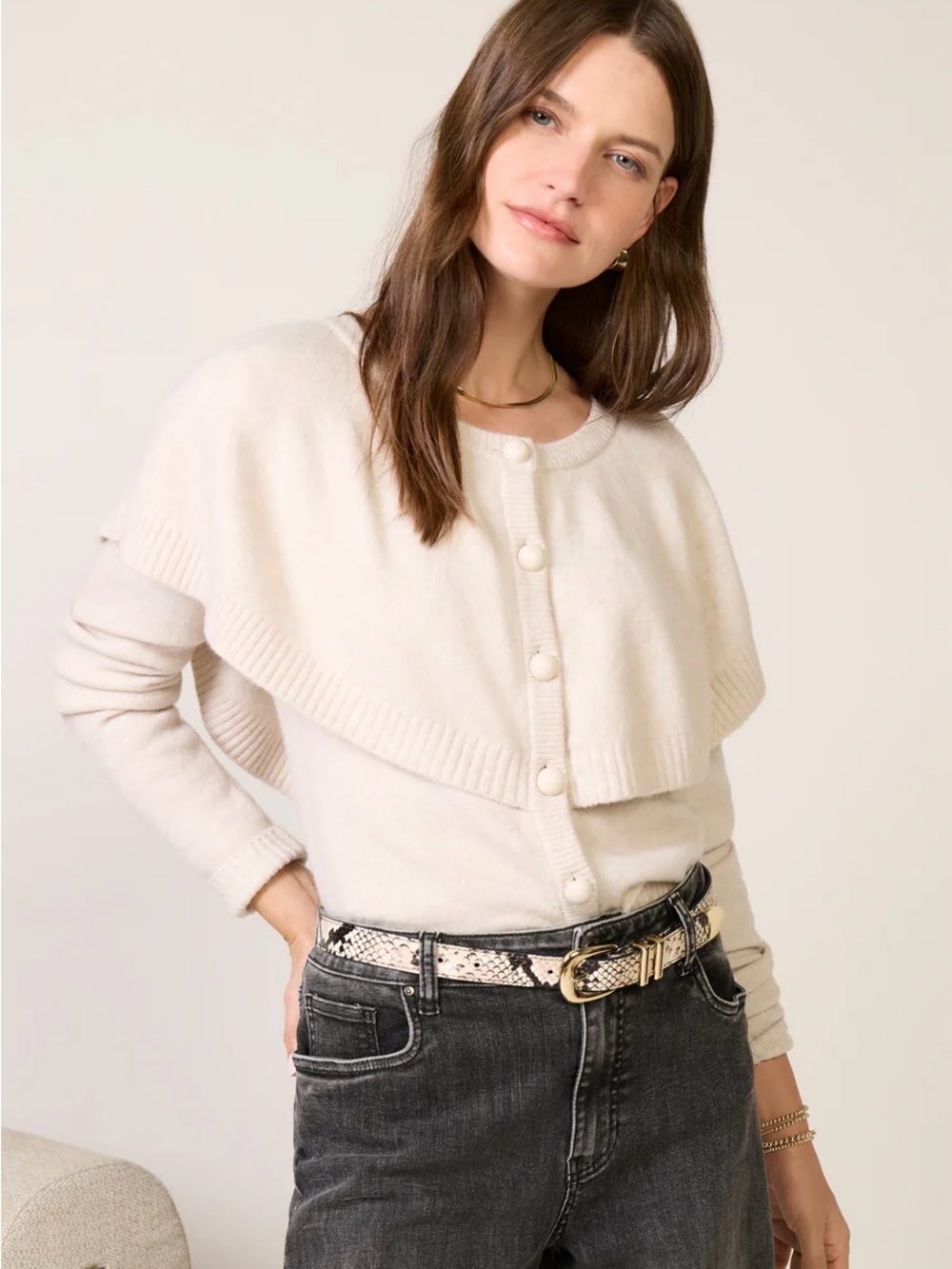 Cream Cape Cardigan